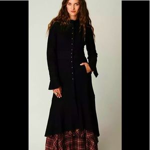Free People Heritage Wool Victorian Lace Maxi Coat